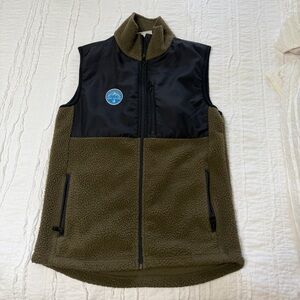 Black and Olive Sherpa Vest